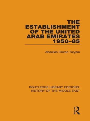 cover image of The Establishment of the United Arab Emirates 1950-85